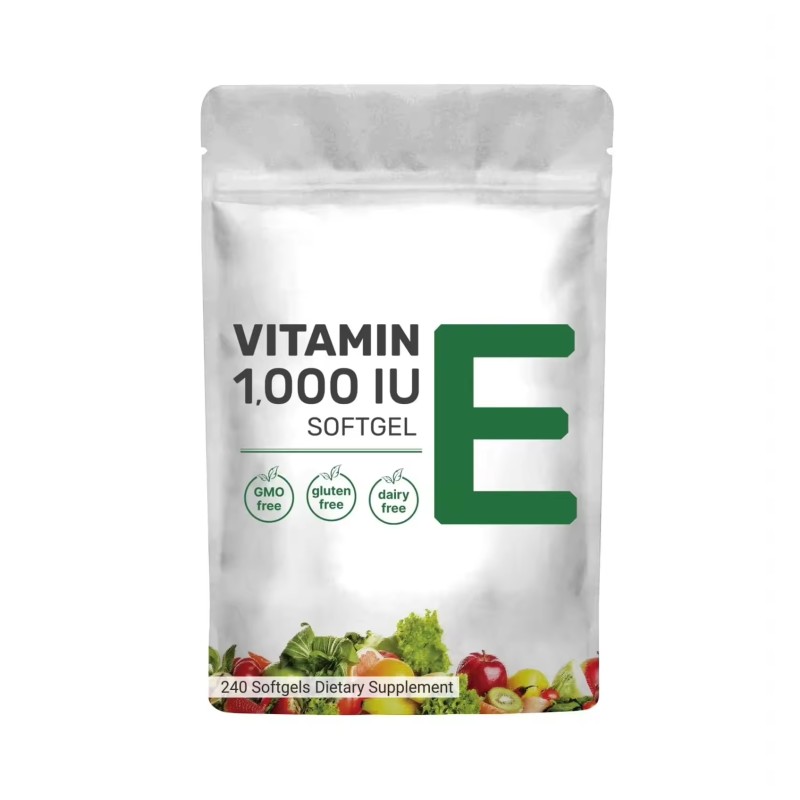OEM Pure Vitamin E 1000 IU 240 Softgels Oil Pills Antioxidant Supplements for Skin Face Immune Health