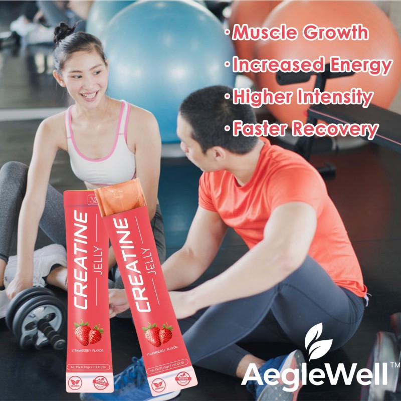 Factory Supply New Product Private Label Creatine Jelly in Strawberry Flavor for Sports Building Muscle Healthcare Supplement