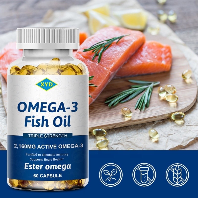 Factory Supply  OEM Clear Deep Sea Fish Oil Soft Capsule Omega3 Fish Oil  Softgel for Brain Health