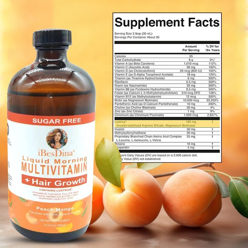 Factory Direct Supply OEM  Hair Growth Supplement Formula Liquid Tincture Multivitamin Drop for Hair Growth Reduce Wrinkle