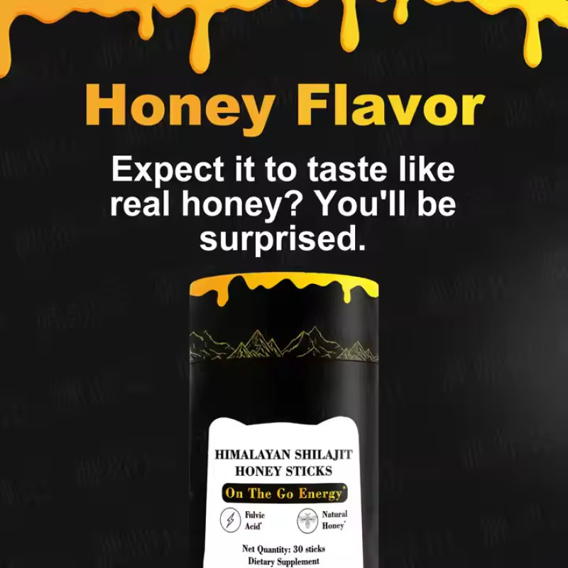 Private Label Shilajit Honey Sticks, Pure Himalayan Resin, Organic Honey SHILAJIT Honey Sticks for Men & Women