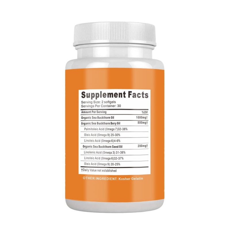 XYD Factory Supply  Product Omega 7 Capsule Herbal Extract Organic Sea Buckthorn Oil Softgel Capsules for Adult