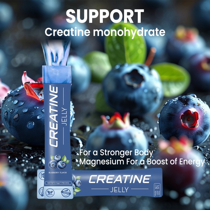 Aeglewell Creatine Jelly for Muscle Fast Recovery Creatine Monohydrate Jelly Blueberry Flavoured Building Supplements
