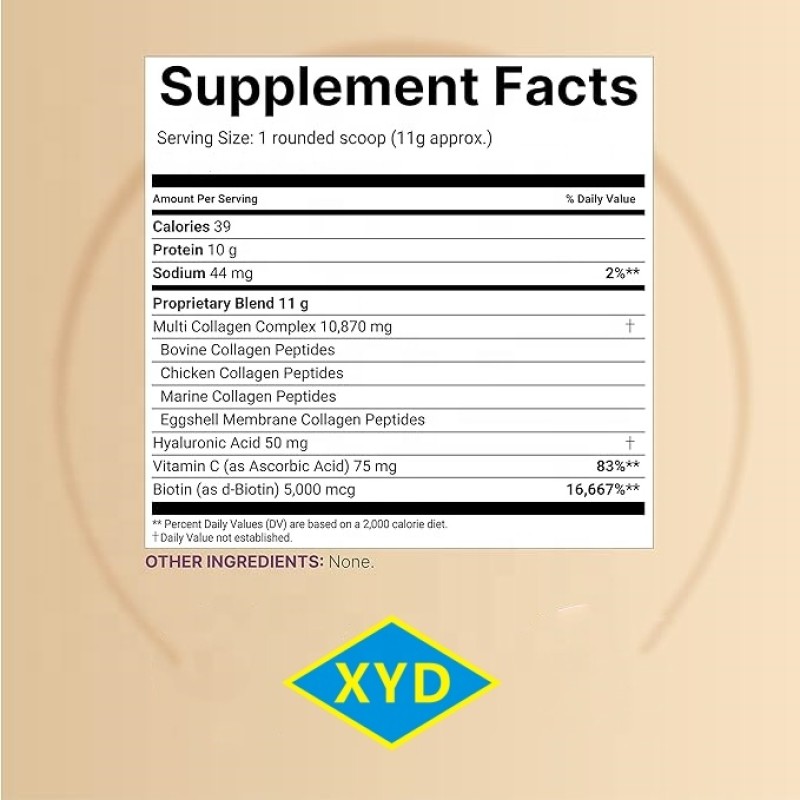 OEM Private Label Collagen Peptides Powder Joint Health and  Promotes Hair Nail Skin Bone