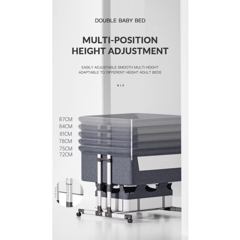 Baby Bed Factory - Height Adjustable Converts Large Bed