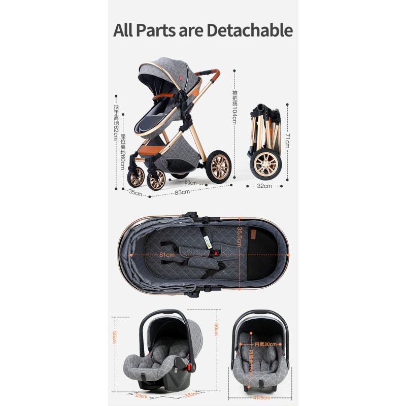 Baby Stroller Manufacturer - 3 in 1 Luxury Multi Functional