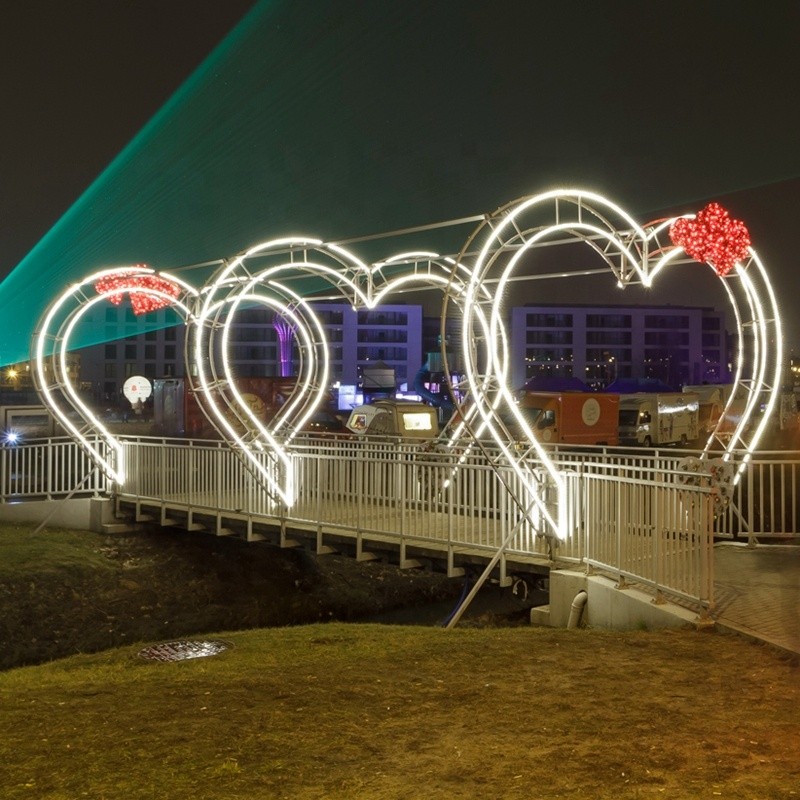 LED Tunnel Light Factory - 3D Heart Shaped Christmas Wedding