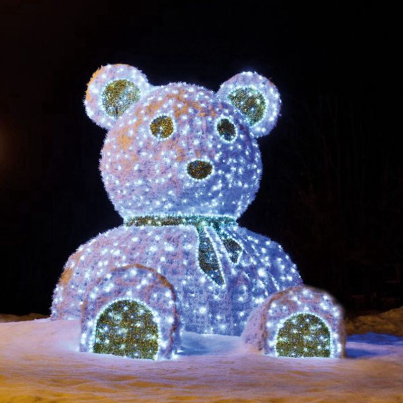 Bear Motif Light Manufacturer - Shopping Mall 3D Metal Led Animal