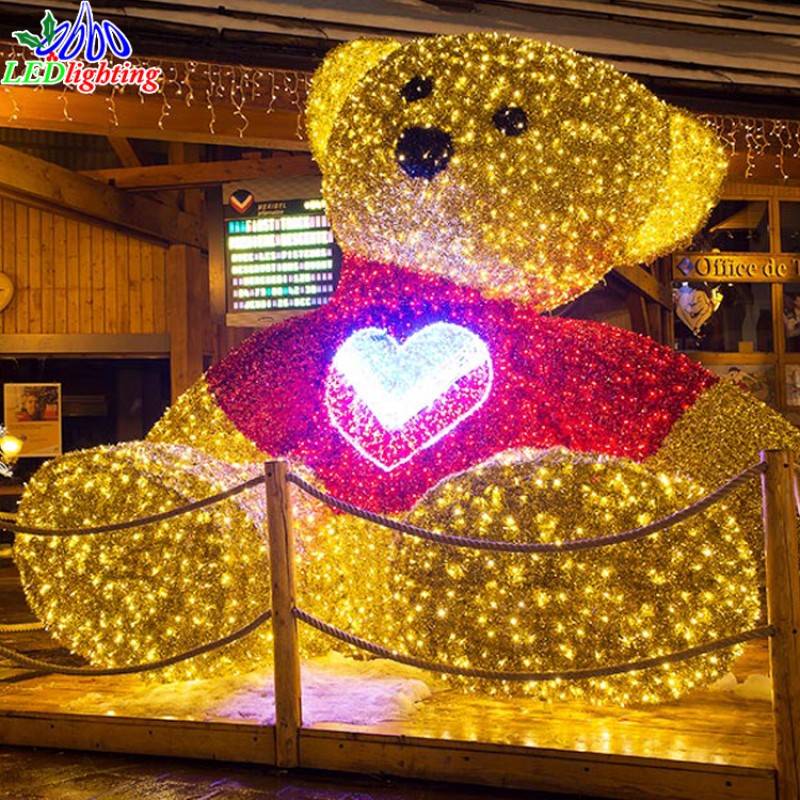 Bear Motif Light Manufacturer - Shopping Mall 3D Metal Led Animal