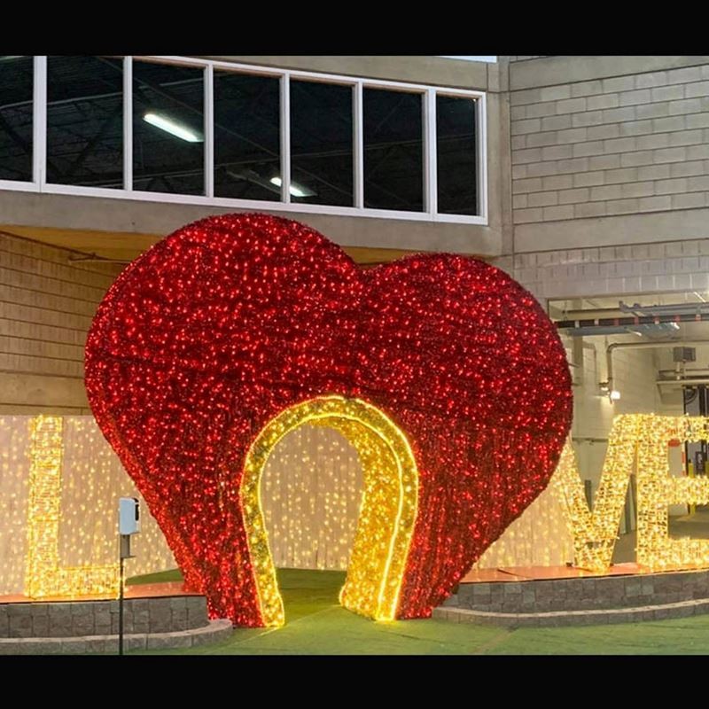 Street Decoration Manufacturer - Event Solution 3d Red Golden Wedding