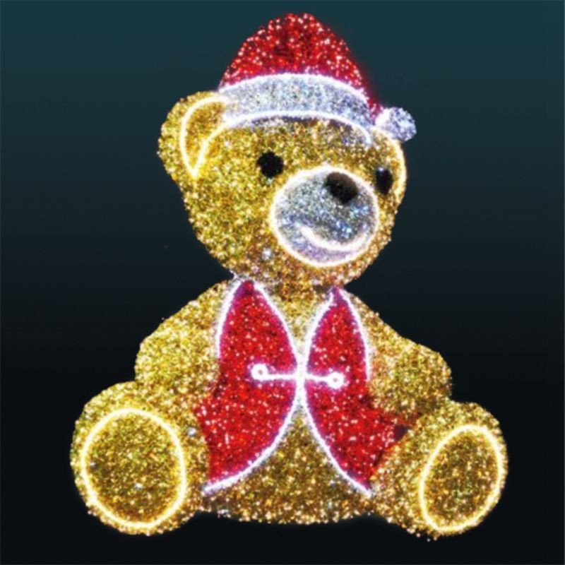 Bear Motif Light Manufacturer - Shopping Mall 3D Metal Led Animal