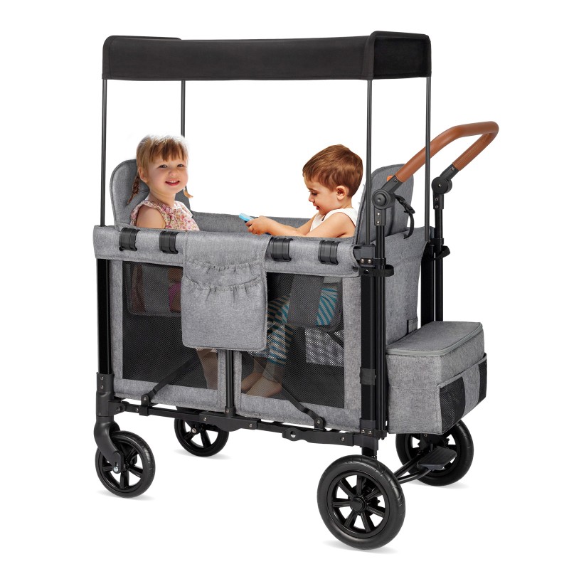 Baby Wagon Manufacturer - 2 Kids Seat Adjustable Canopy