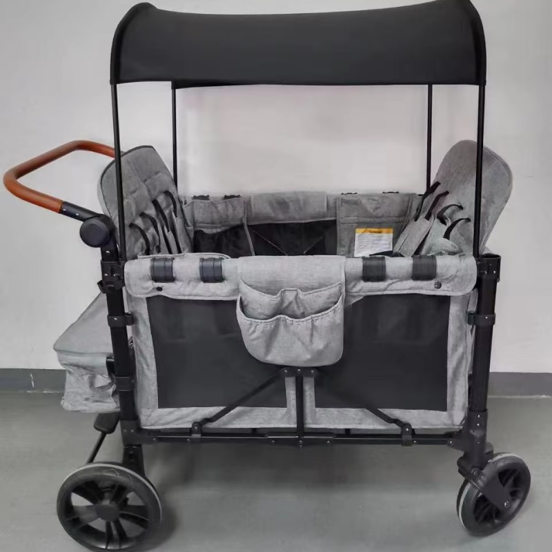 Kids Stroller Manufacturer - 2 Seater Folding Travel Canopy