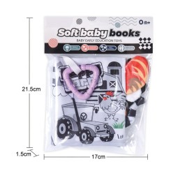 Baby Cloth Book Manufacturer - Washable Black White Tails