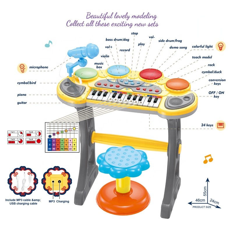 Electronic Piano Manufacturer - 24 Keys Drum Microphone