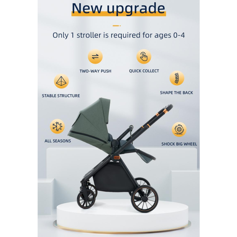 Lightweight Stroller Factory - Foldable 4 Wheel Safety Kids