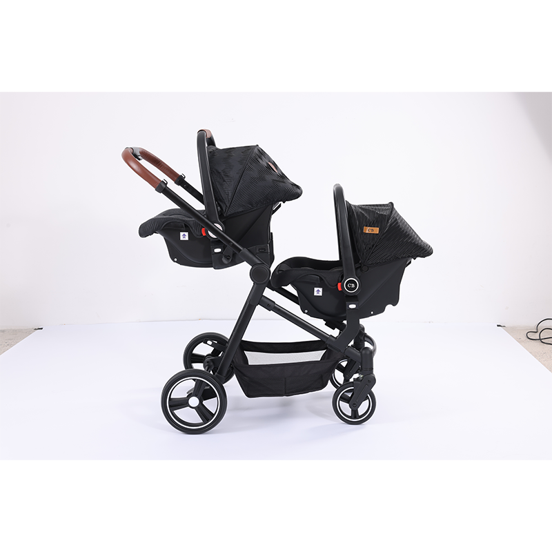Twins Stroller Manufacturer - Two Seats With Car Seat Enlarged