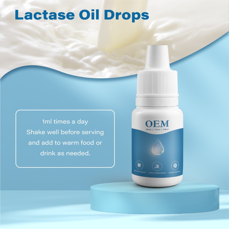OEM/ODM Lactase Oil Drops Indigestion Support and Dairy Intolerance Lactose Enzyme Supplement for All