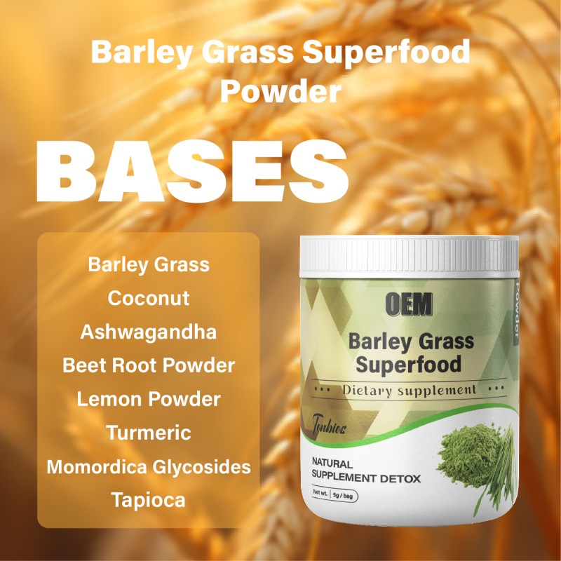 OEM Super Greens Barley Grass Green Superfood Juiced Greens Powder Barley Tea Barley Grass Powder Ashwagandha, Beetroot Powder