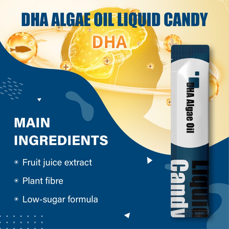 Easy to Digest and Absorb Kids Dha Algae Oil Liquid Gummies Gummy for Nourish the Brain