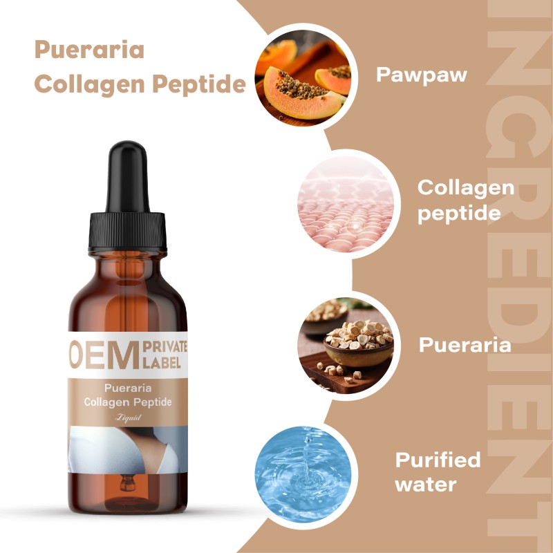 Female Bigger Breast Organic Natural Herbal Supplement Pueraria Collagen Peptide Liquid Drop