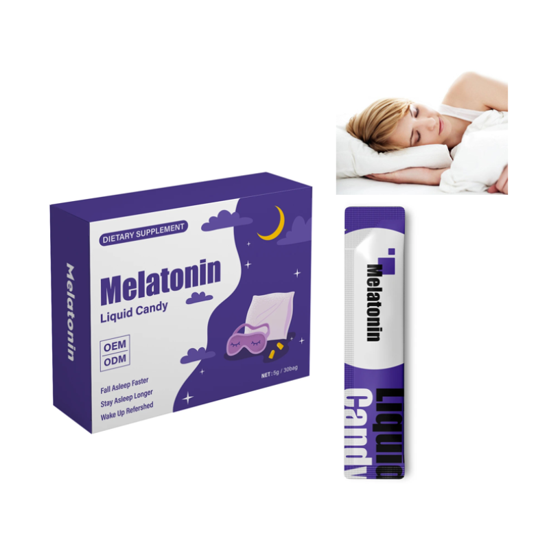 OEM Sleep Well Supplement Relax for Adult Melatonin Liquid Gummy Calm Mood GABA L-theanine Melatonin Liquid Gel