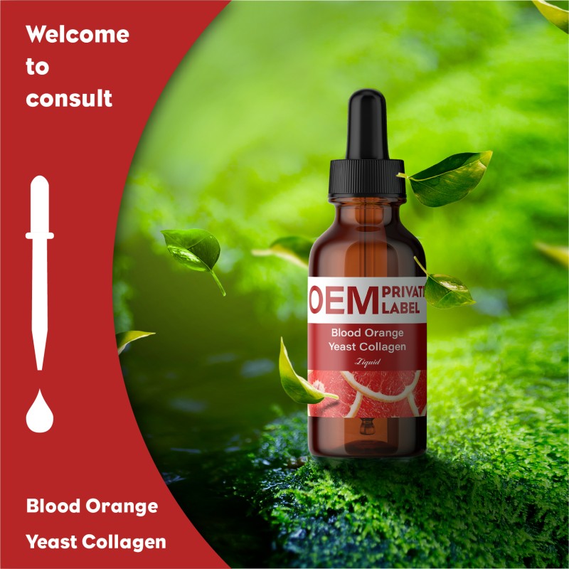 Customized Brand Blood Orange Yeast Collagen Liquid Drop for Skin Beauty Whitening