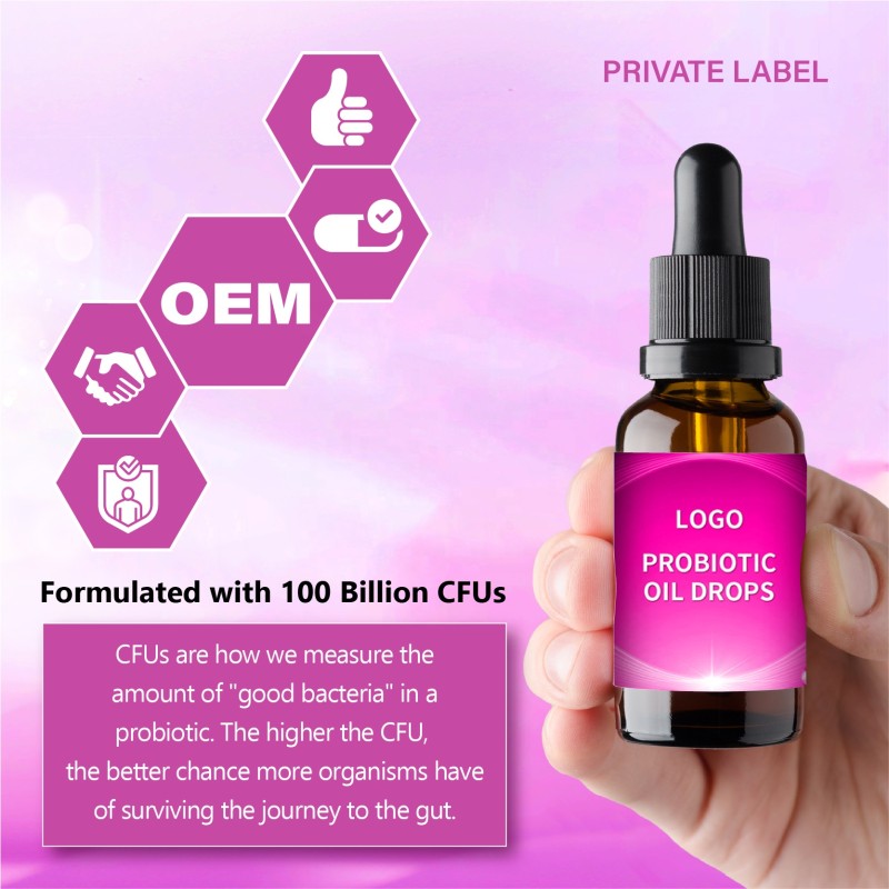 Wholesale High Quality OEM Oral Liquid Probiotic Drops Improve Lactose Intolerance Liquid Probiotic Oil Drops