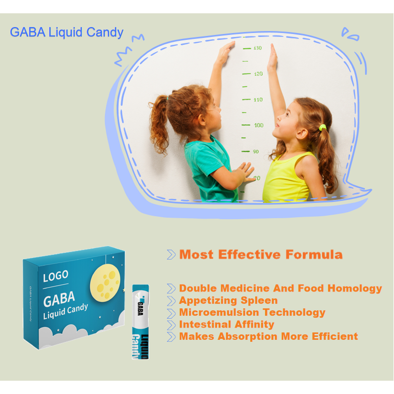 OEM GABA Liquid Gummy Gamma-Aminobutyric Acid Stress Relieve Increased Height Children Colostrum Basic Protein