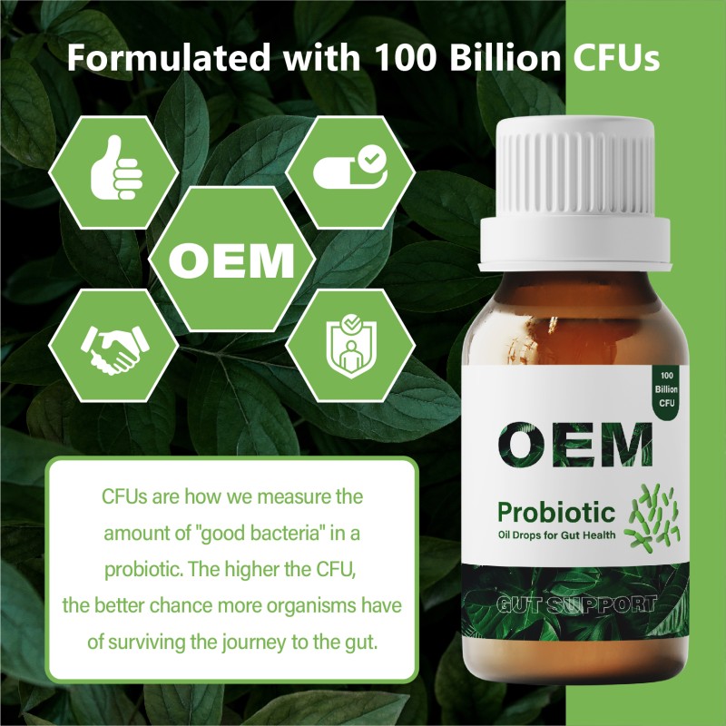 Factory OEM 100 Billon CFU Probiotics for Intestinal Health Supplements Probiotics Liquid Oil Drops
