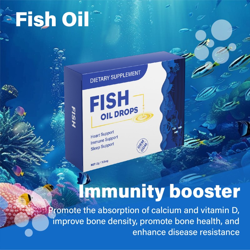 OEM High-quality Factory Fish Oil Product Omega 3 Oil Drops for Good Skin Sleep Memory  and Immunity Brain & Heart Supplement