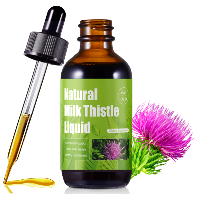 OEM Liver Health Support Organic Milk Thistle Drops Milk Thistle Extract Liquid Drops Supplement for Liver Cleanse Detox Repair