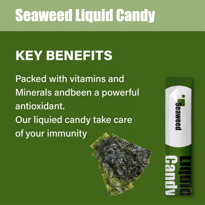 Seaweed Liquid Gel Sea Moss Gummies Burdock Root Vitamin C Sea Moss Gel Immune Support Kids Supplement Liquid Candy