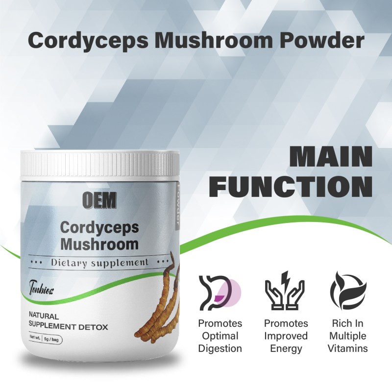 Organic Immune Support Memory Nootropic Brain Supplement Reishi Cordyceps Mushroom Lions Mane Mushroom Ganoderma Lucidum Powder