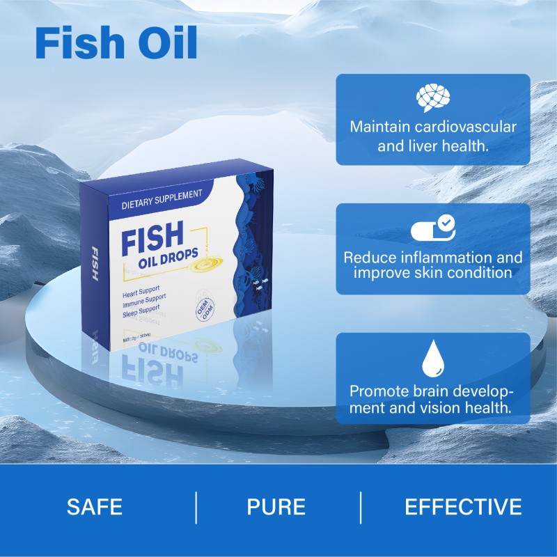 OEM High-quality Factory Fish Oil Product Omega 3 Oil Drops for Good Skin Sleep Memory  and Immunity Brain & Heart Supplement
