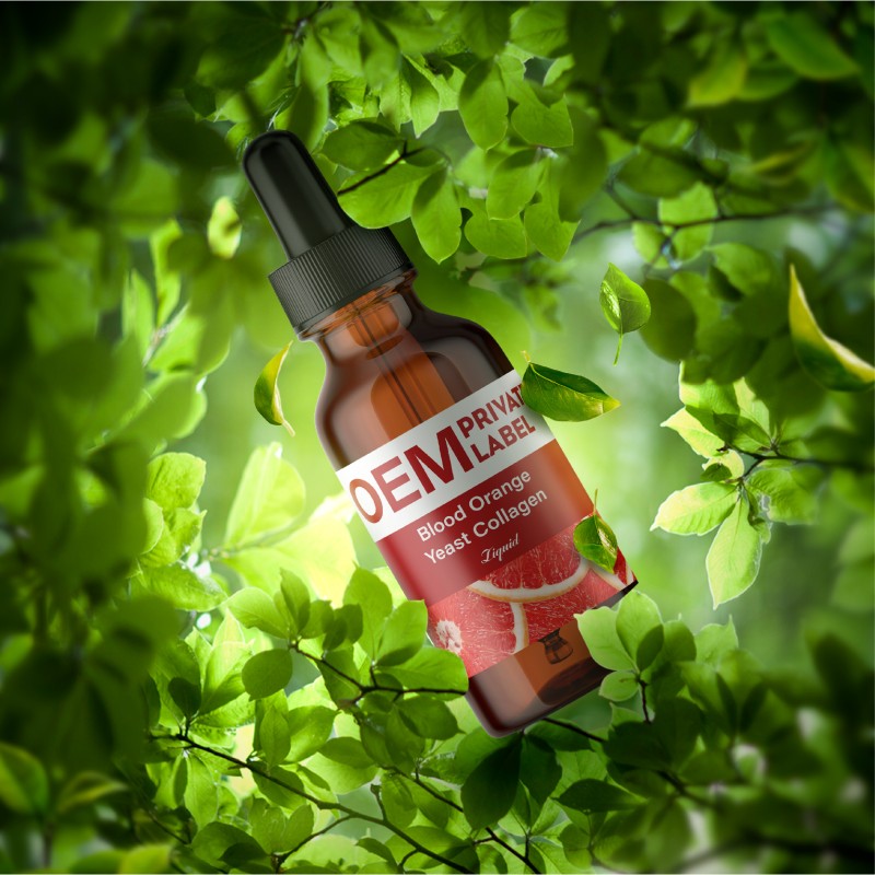 Customized Brand Blood Orange Yeast Collagen Liquid Drop for Skin Beauty Whitening