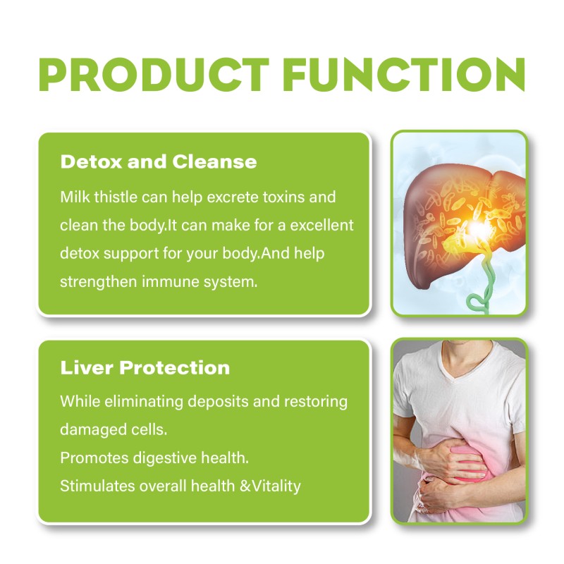 OEM Liver Health Support Organic Milk Thistle Drops Milk Thistle Extract Liquid Drops Supplement for Liver Cleanse Detox Repair