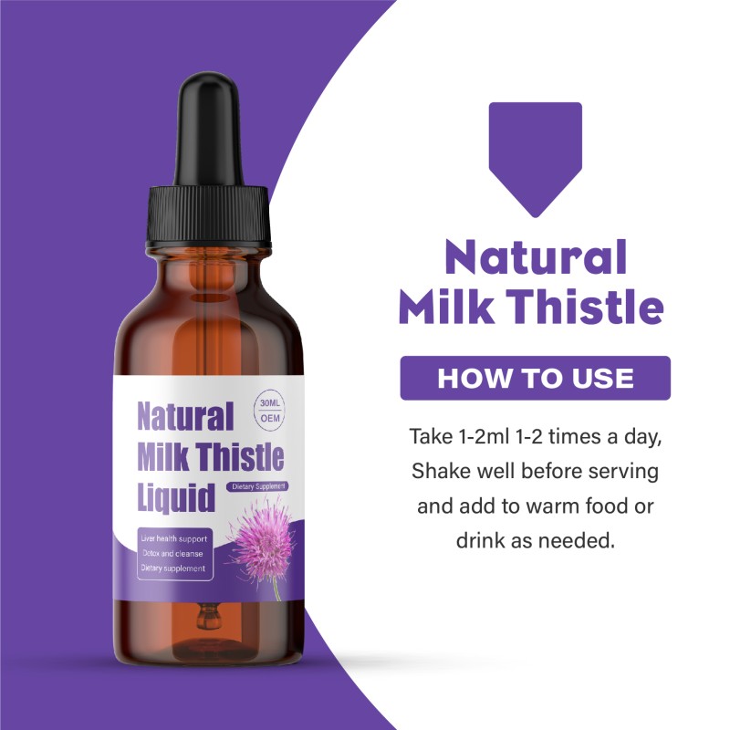 OEM Supplement for Hangover Supplement Liver Tincture Natural Milk Thistle Extract Liquid Drops Alcohol Free Vegetarian