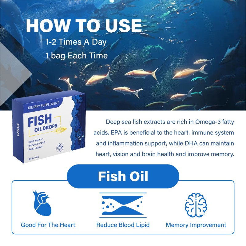 OEM ODM Factory Customized Health Care Products Epa Omega 3 Supply Deep Sea Fish Oil Liquid Drops