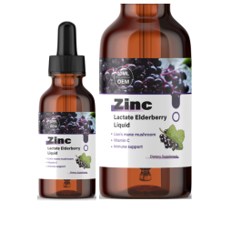 OEM Boost Immune Highly Concentrated Elderberry Zinc Lactate Liquid Drops for Kids Children OEM Formula