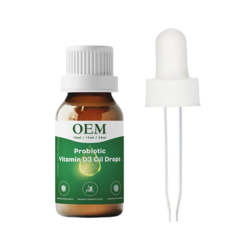 OEM Health Supplement Private Label Vitamin D Oil Liquid Drops with Probiotics for Infants & Babies With Lactobacillus Rhamnosus