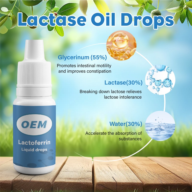 OEM Milkaid Lactase Enzyme Drops 14ml 20000ALU Per Milliliter Lactase Digestive Enzymes Oil Drops