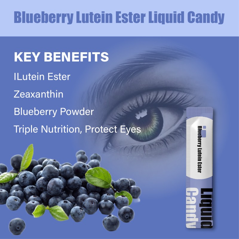 Custom Blueberry Lutein Ester Liquid Gummies Lutein and Zeaxanthin Extract Protect Eyesight Eye Care Lutein Gummy