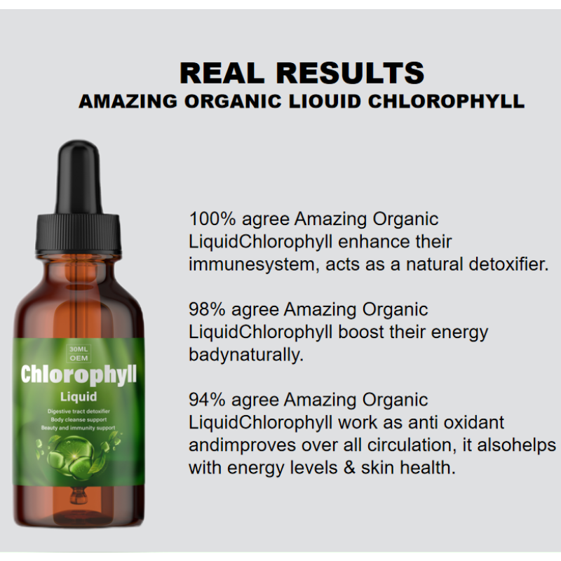 OEM/ODM Liquid Chlorophyll Water Herbal Extract Chlorophyll Drops Energy Supplement Fast Absorbing Liquid Chlorophyll