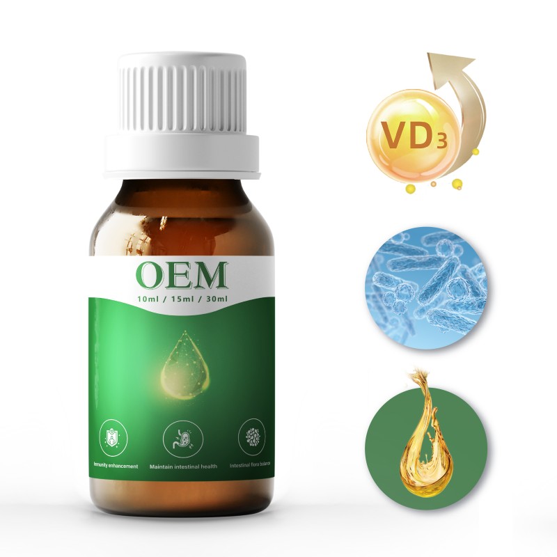 Vitamin Supplements Private Label Oil Drops Wholesale Probiotic Vitamin D3 Oil Drops Drink Enhance Immunity