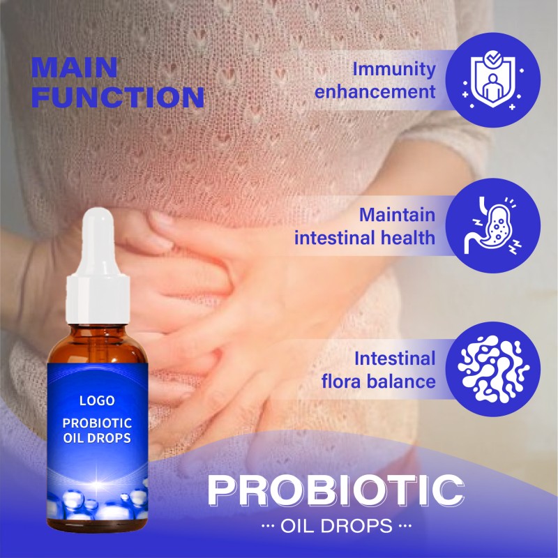 CUSTOM Probiotic Oil Drops for Gastrointestinal Environment Gut Health and Intestinal Support Kids Supplements Immune Support