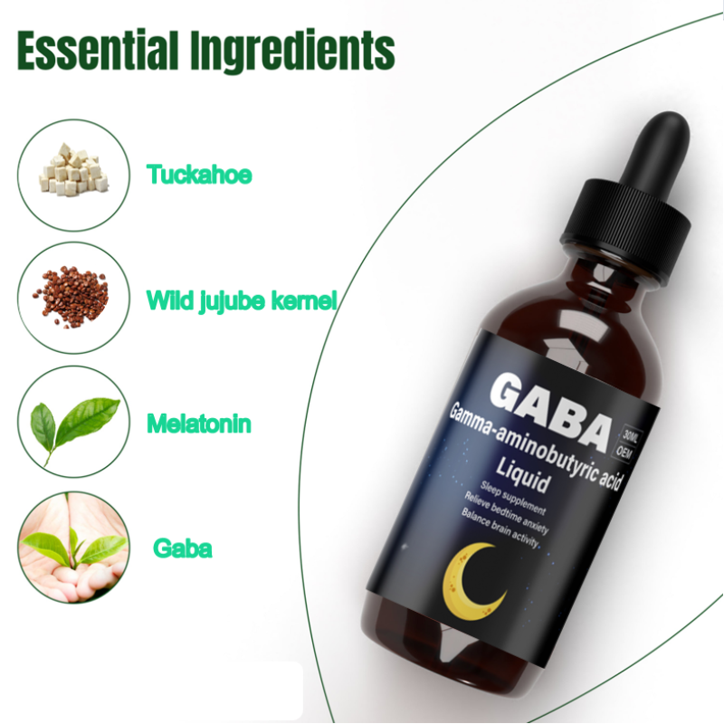Sleep Aid GABA Oral Liquid Non-GMO Gluten Free Improve Sleep Quality Gamma Aminobutyric Acid GABA Liquid Drops
