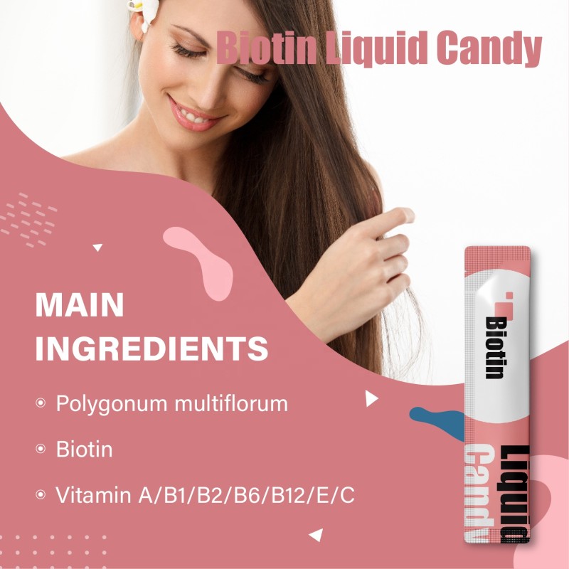 Personal Label Beauty Hair Skin Nails Biotin Liquid Gummy Whitening Skin Complex Vitamin Vegan Gummies for Hair Loss Supplement