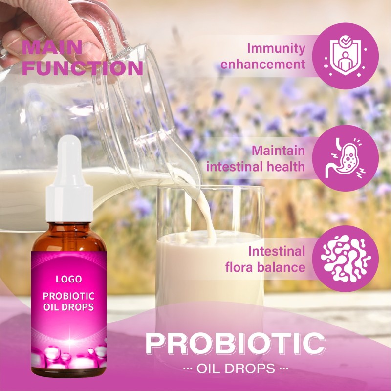 Wholesale High Quality OEM Oral Liquid Probiotic Drops Improve Lactose Intolerance Liquid Probiotic Oil Drops