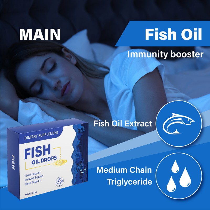 OEM High-quality Factory Fish Oil Product Omega 3 Oil Drops for Good Skin Sleep Memory  and Immunity Brain & Heart Supplement